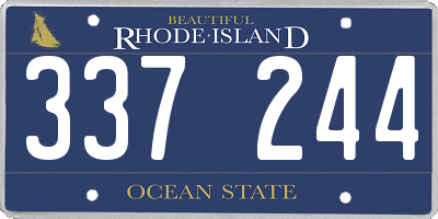 RI license plate 337244