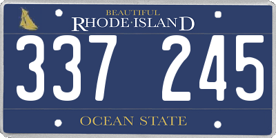 RI license plate 337245