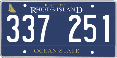 RI license plate 337251
