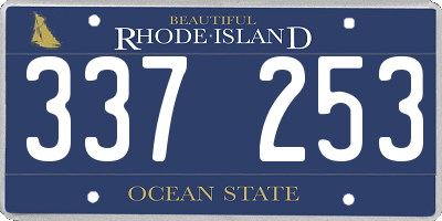 RI license plate 337253