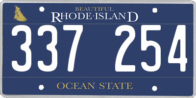 RI license plate 337254