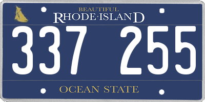 RI license plate 337255