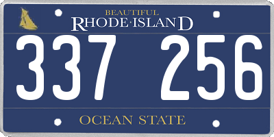 RI license plate 337256
