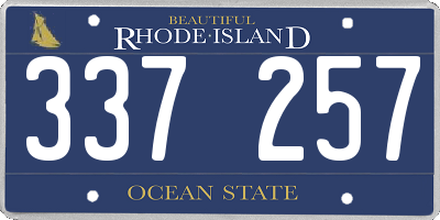 RI license plate 337257