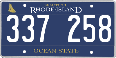 RI license plate 337258