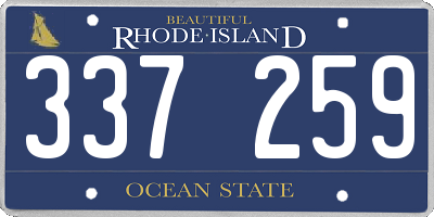 RI license plate 337259