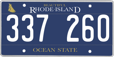 RI license plate 337260