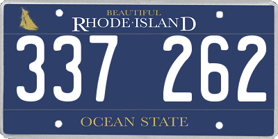 RI license plate 337262