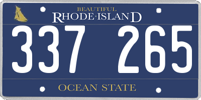 RI license plate 337265