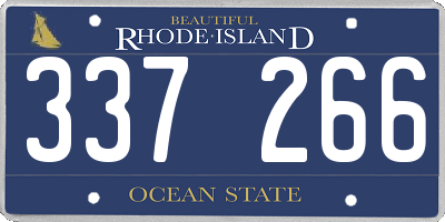 RI license plate 337266