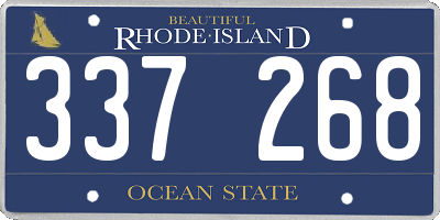 RI license plate 337268