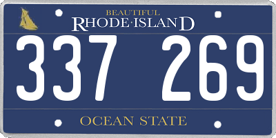 RI license plate 337269