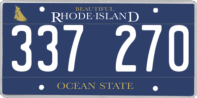 RI license plate 337270