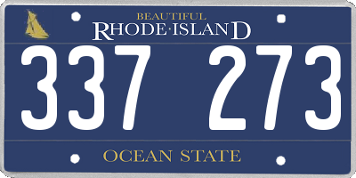 RI license plate 337273