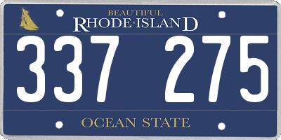 RI license plate 337275