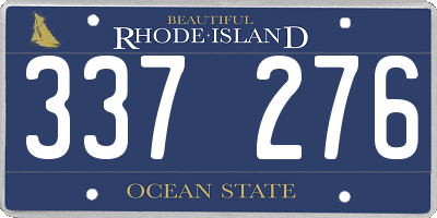 RI license plate 337276