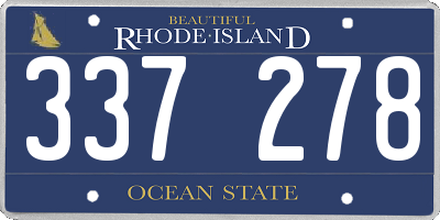 RI license plate 337278