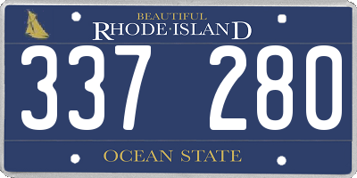 RI license plate 337280