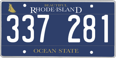 RI license plate 337281