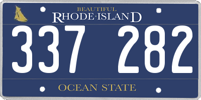 RI license plate 337282