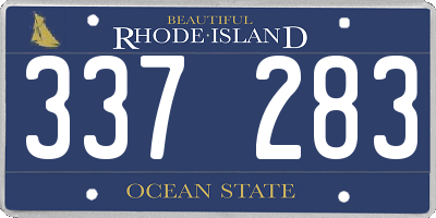 RI license plate 337283