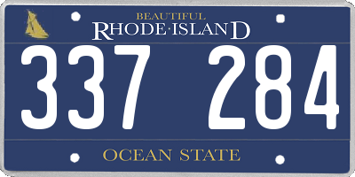 RI license plate 337284
