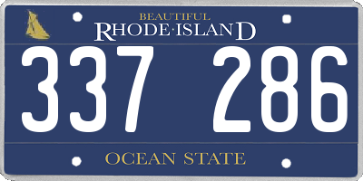 RI license plate 337286