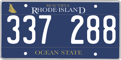 RI license plate 337288