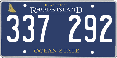 RI license plate 337292