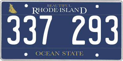 RI license plate 337293