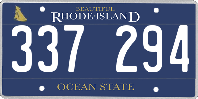 RI license plate 337294