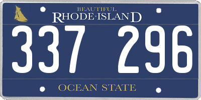 RI license plate 337296