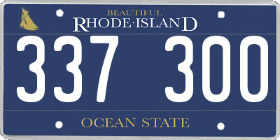 RI license plate 337300
