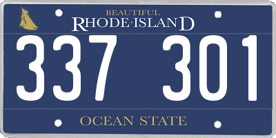 RI license plate 337301