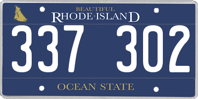 RI license plate 337302