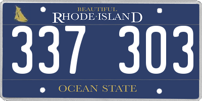 RI license plate 337303
