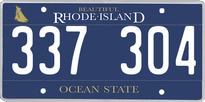 RI license plate 337304