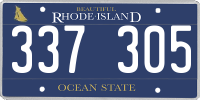 RI license plate 337305