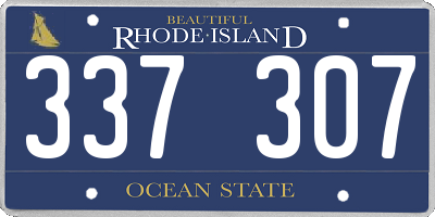 RI license plate 337307