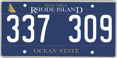 RI license plate 337309