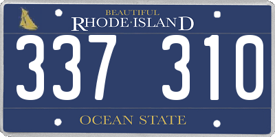 RI license plate 337310