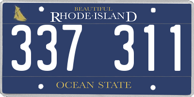 RI license plate 337311