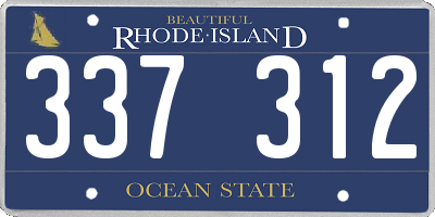 RI license plate 337312