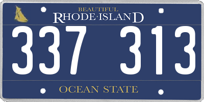 RI license plate 337313