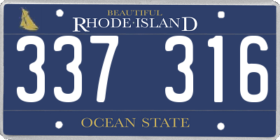 RI license plate 337316