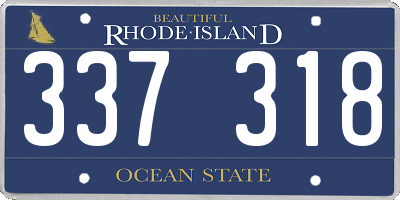 RI license plate 337318