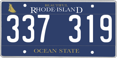 RI license plate 337319