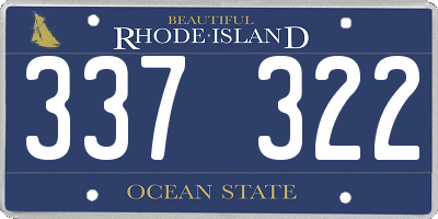RI license plate 337322
