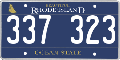 RI license plate 337323