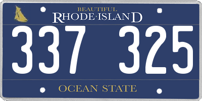 RI license plate 337325